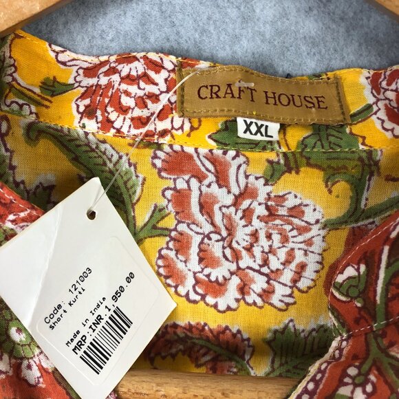 NWT Craft House Floral Made in India Tunic Top Size XXL - Picture 4 of 5